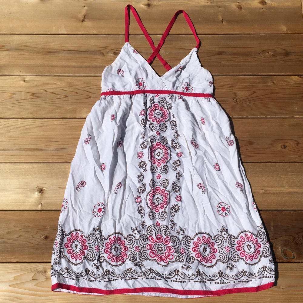 Aeropostale white/hot pink patterned sundress